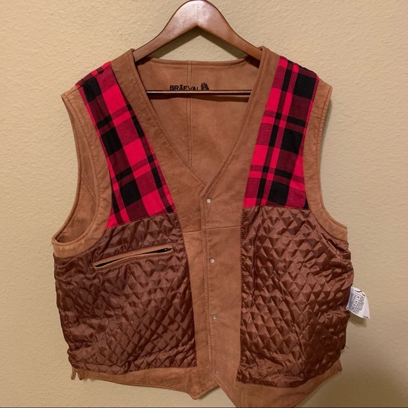 Braeval Buffalo Hide Leather Vest - Picture 6 of 7